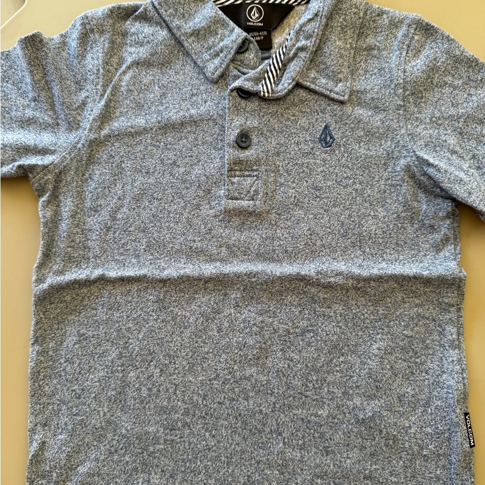 Volcom Kids Heathered Blue Polo Shirt